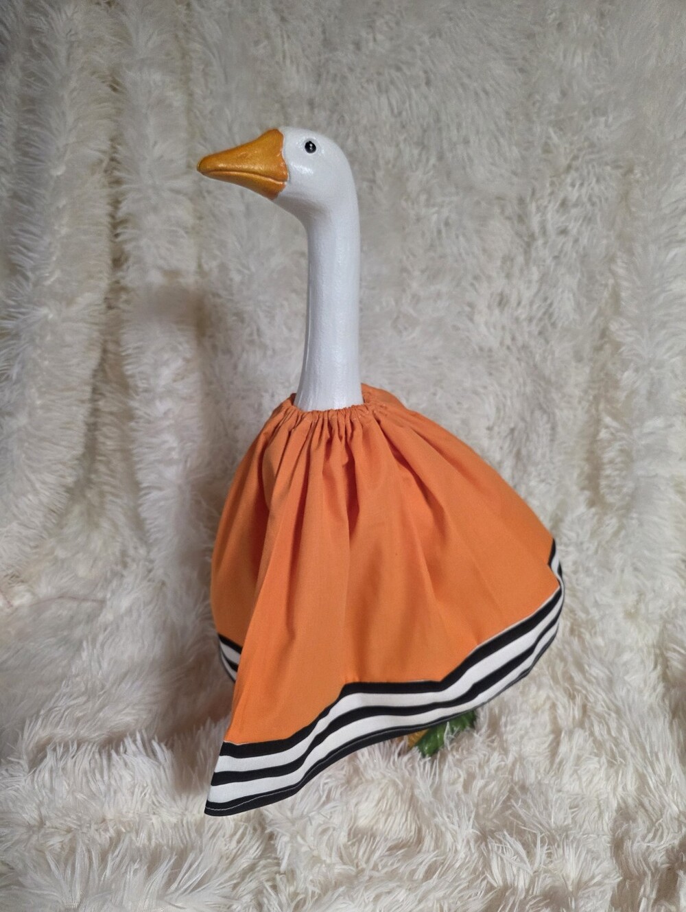 19" Handmade Orange Skirt With Black And White Trim